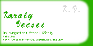 karoly vecsei business card
