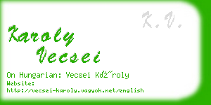 karoly vecsei business card